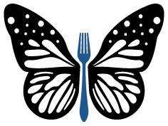 Monarch Personal Chef logo featuring a minimalist blue fork icon.