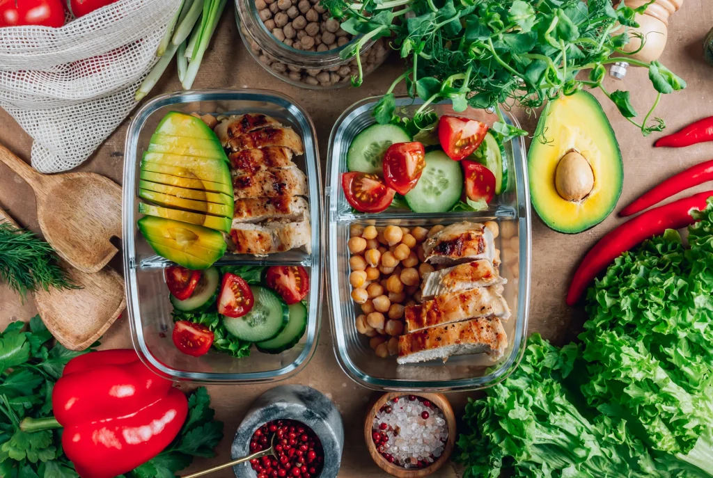 Customized healthy meal prep service with fresh ingredients and prepared meals in Denver.